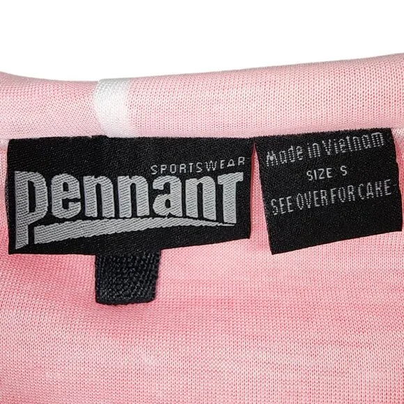 PENNANT-Woman's Sportswear-Jacket-SIZE SMALL-Quarter Zip-Hoodie-Pink-White-NWT - Picture 14 of 14